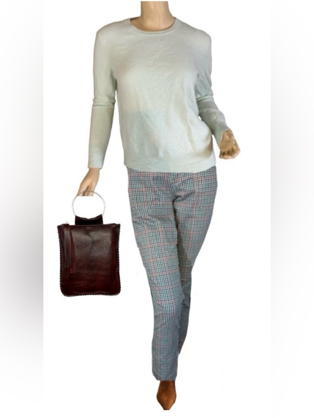 NAADAM MINT GREEN PURE CASHMERE KNIT PULL OVER CREW NECK SWEATER (M)